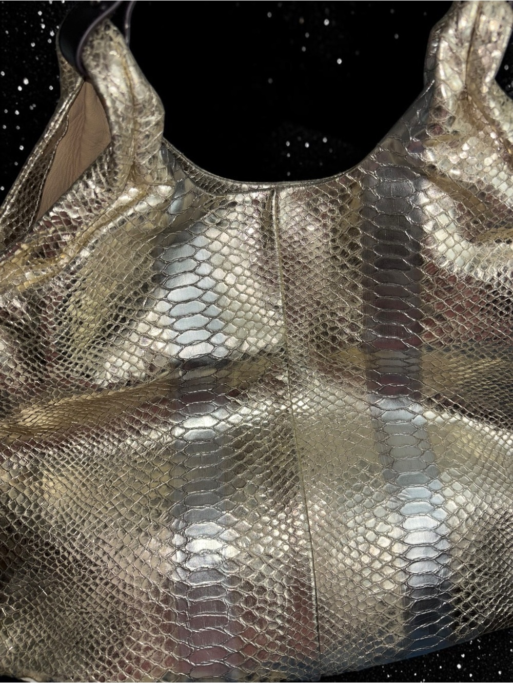 NWT Vince Camuto Signature Roma Hobo Platinum